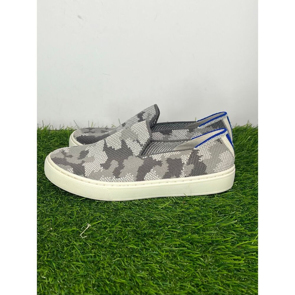 Rothy’s Kids The Sneaker Loafer Gray Camo Slip On Shoes Size K1